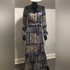 La Bellum Hillary Scott Chiffon Boho Ruffle Dress With Built In Slip S NWT New